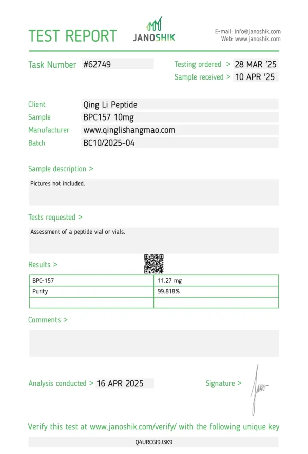 BPC157 COA